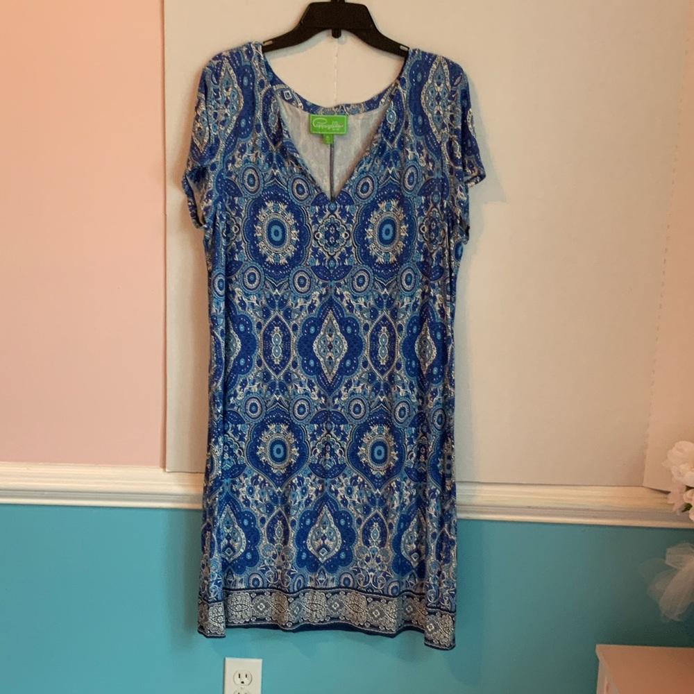 Pappagallo Blue and White Patterned Dress